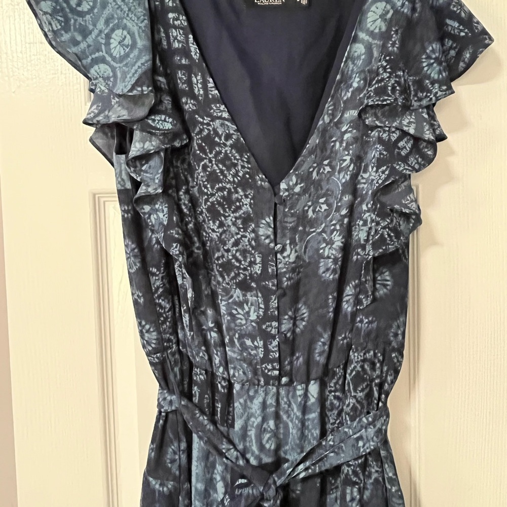 Lauren Ralph Lauren Blue Patterned Maxi Dress - Picture 7 of 12